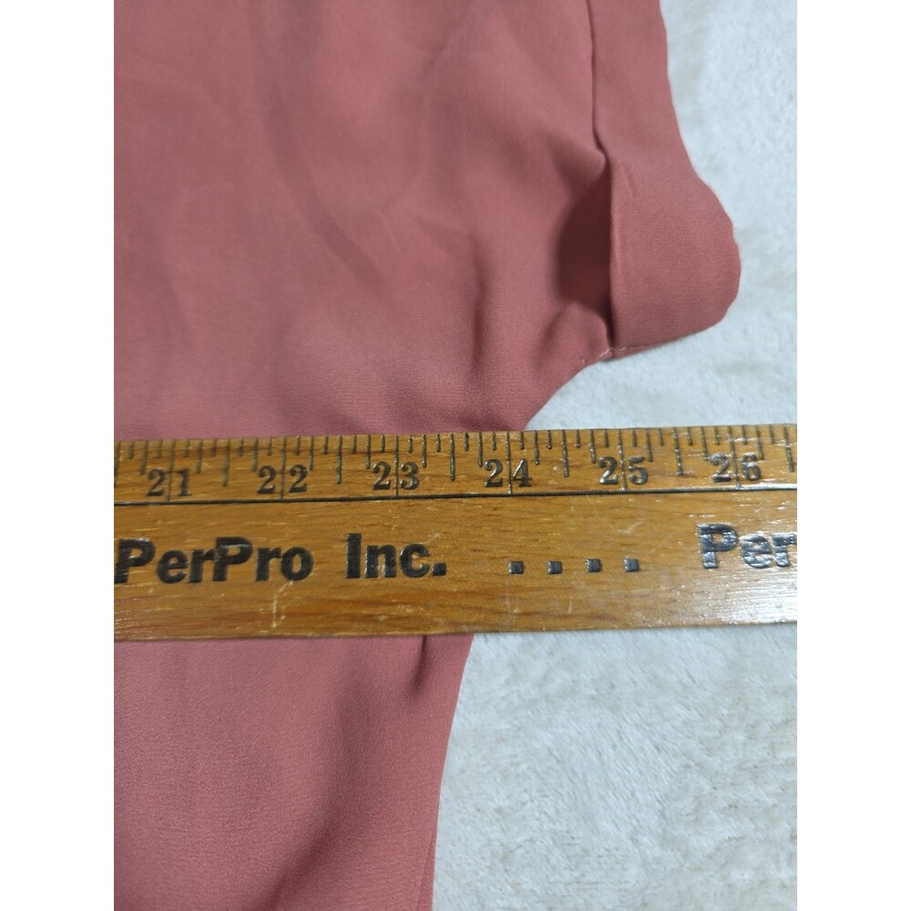 Alya Rust/Orange Short Sleeve Size S Chiffon Cap Sleeve Top Blouse Pull On Shirt - Picture 10 of 11